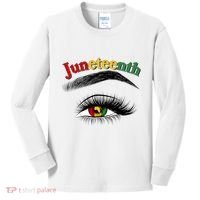 Juneteenth African American Woman Eye Kids Long Sleeve Shirt thumb 0