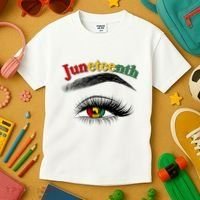 Juneteenth African American Woman Eye Kids T-Shirt thumb 3