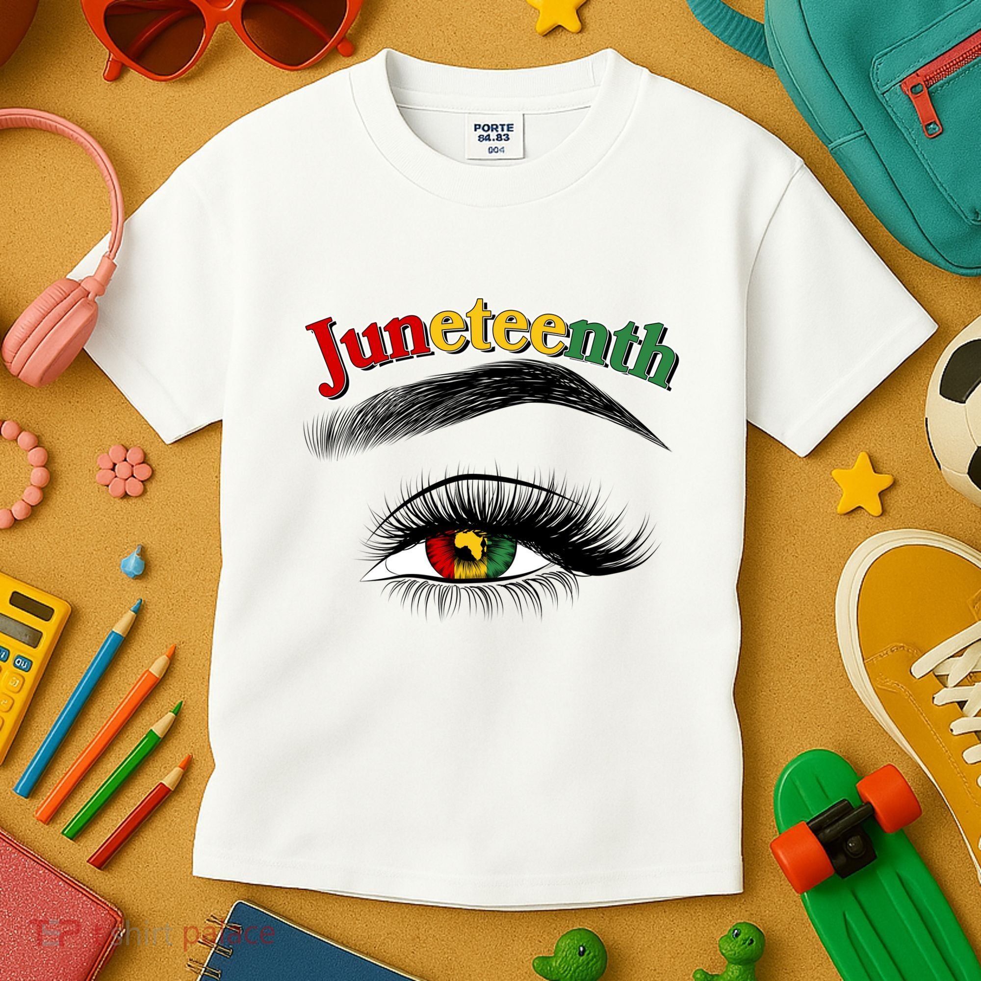 Juneteenth African American Woman Eye Kids T-Shirt