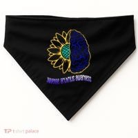Juvenile Arthritis Awareness Month Sunflower Blue Ribbon Gift USA-Made Doggie Bandana thumb 0