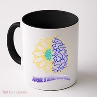 Juvenile Arthritis Awareness Month Sunflower Blue Ribbon Gift Coffee Mug thumb 0