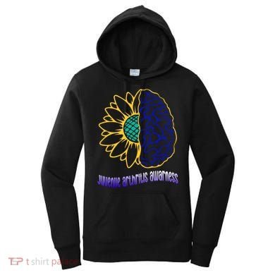 Juvenile Arthritis Awareness Month Sunflower Blue Ribbon Gift Women's Hoodie