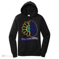 Juvenile Arthritis Awareness Month Sunflower Blue Ribbon Gift Women's Hoodie thumb 0