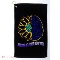 Juvenile Arthritis Awareness Month Sunflower Blue Ribbon Gift Golf Towel thumb 0