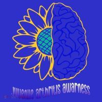 Juvenile Arthritis Awareness Month Sunflower Blue Ribbon Gift Apron thumb 3