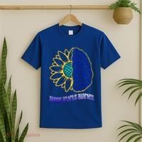 Juvenile Arthritis Awareness Month Sunflower Blue Ribbon Gift T-Shirt thumb 2
