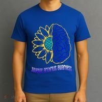 Juvenile Arthritis Awareness Month Sunflower Blue Ribbon Gift T-Shirt thumb 3