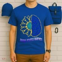 Juvenile Arthritis Awareness Month Sunflower Blue Ribbon Gift T-Shirt thumb 6