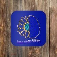Juvenile Arthritis Awareness Month Sunflower Blue Ribbon Gift Coaster thumb 0