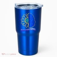 Juvenile Arthritis Awareness Month Sunflower Blue Ribbon Gift Tumbler thumb 0