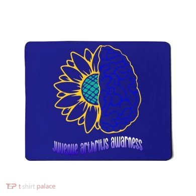 Juvenile Arthritis Awareness Month Sunflower Blue Ribbon Gift Mousepad