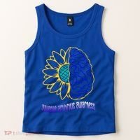 Juvenile Arthritis Awareness Month Sunflower Blue Ribbon Gift Tank Top thumb 2