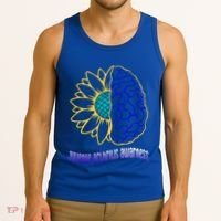 Juvenile Arthritis Awareness Month Sunflower Blue Ribbon Gift Tank Top thumb 3