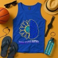 Juvenile Arthritis Awareness Month Sunflower Blue Ribbon Gift Tank Top thumb 4