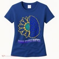 Juvenile Arthritis Awareness Month Sunflower Blue Ribbon Gift Women's T-Shirt thumb 0