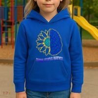 Juvenile Arthritis Awareness Month Sunflower Blue Ribbon Gift Kids Hoodie thumb 3