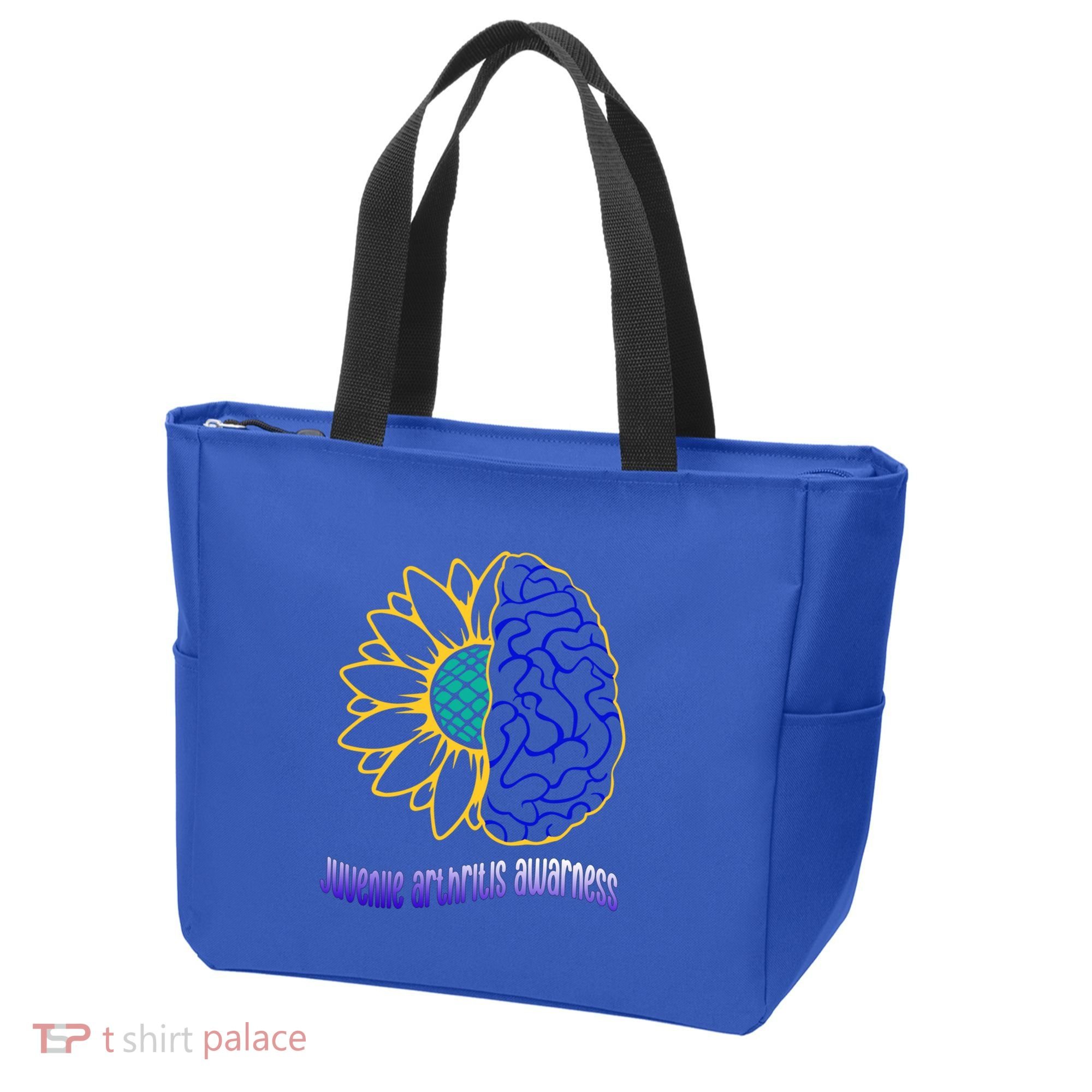 Juvenile Arthritis Awareness Month Sunflower Blue Ribbon Gift Tote Bag