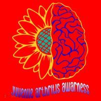 Juvenile Arthritis Awareness Month Sunflower Blue Ribbon Gift Santa Hat thumb 1