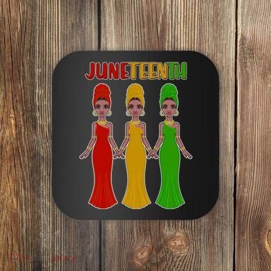 Juneteen African American Black Women Coaster