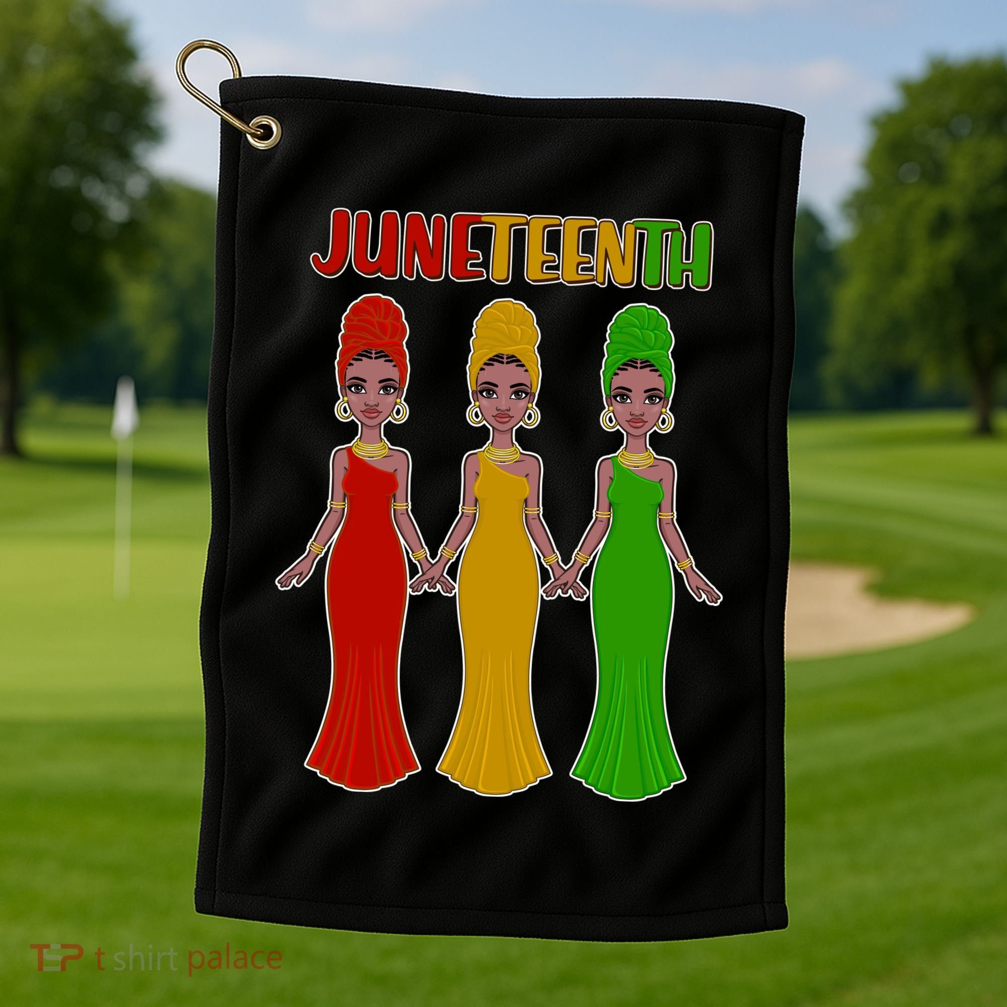 Juneteen African American Black Women Golf Towel