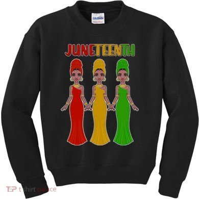 Juneteen African American Black Women Kids Sweatshirt