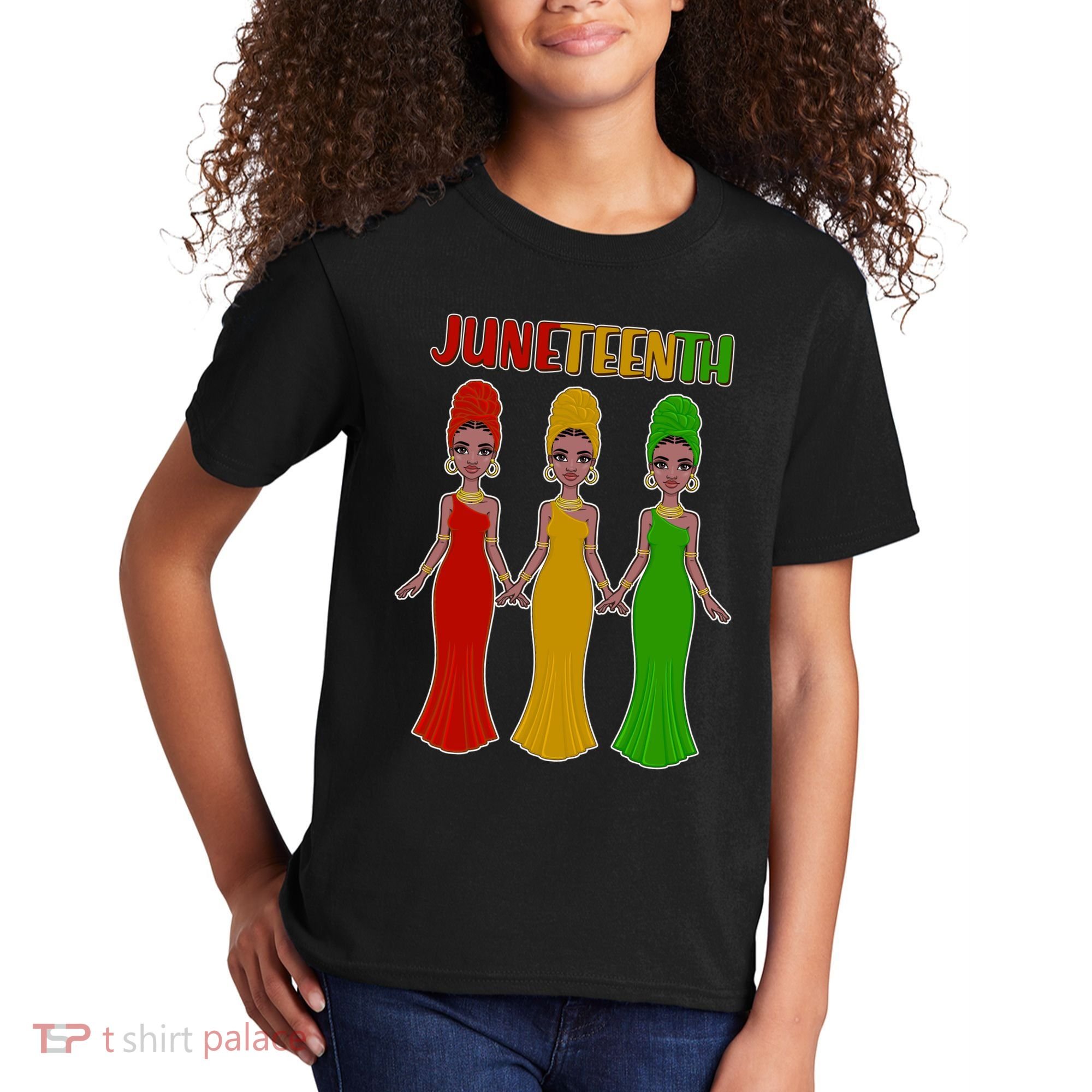 Juneteen African American Black Women Kids T-Shirt
