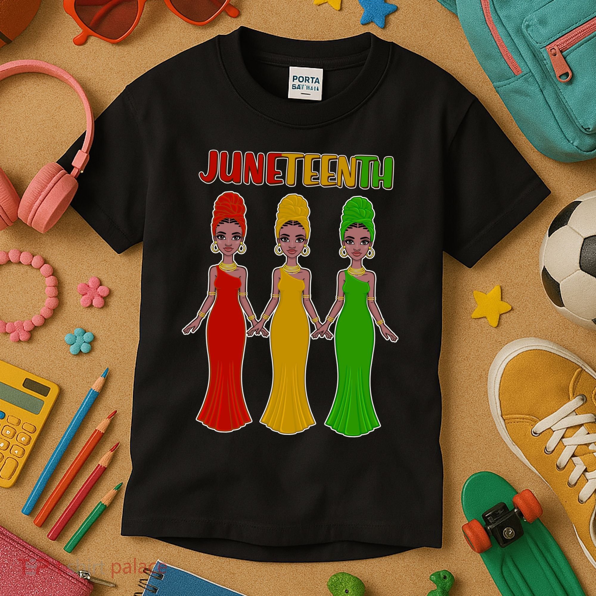 Juneteen African American Black Women Kids T-Shirt