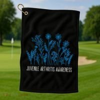 Juvenile Arthritis Awareness Family Support Matching Gift Golf Towel thumb 1