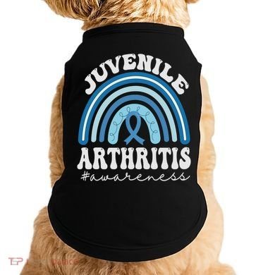 Juvenile Arthritis Awareness Month Blue Rainbow Ribbon Gift Doggie Tank
