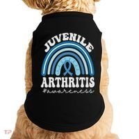 Juvenile Arthritis Awareness Month Blue Rainbow Ribbon Gift Doggie Tank thumb 0