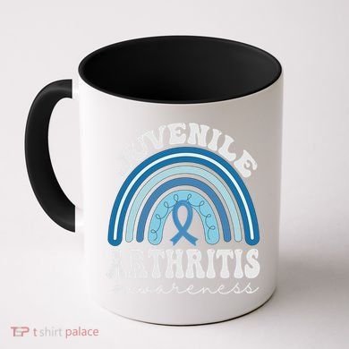 Juvenile Arthritis Awareness Month Blue Rainbow Ribbon Gift Coffee Mug