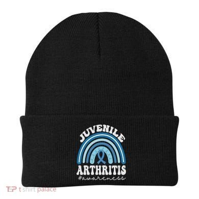 Juvenile Arthritis Awareness Month Blue Rainbow Ribbon Gift Beanie