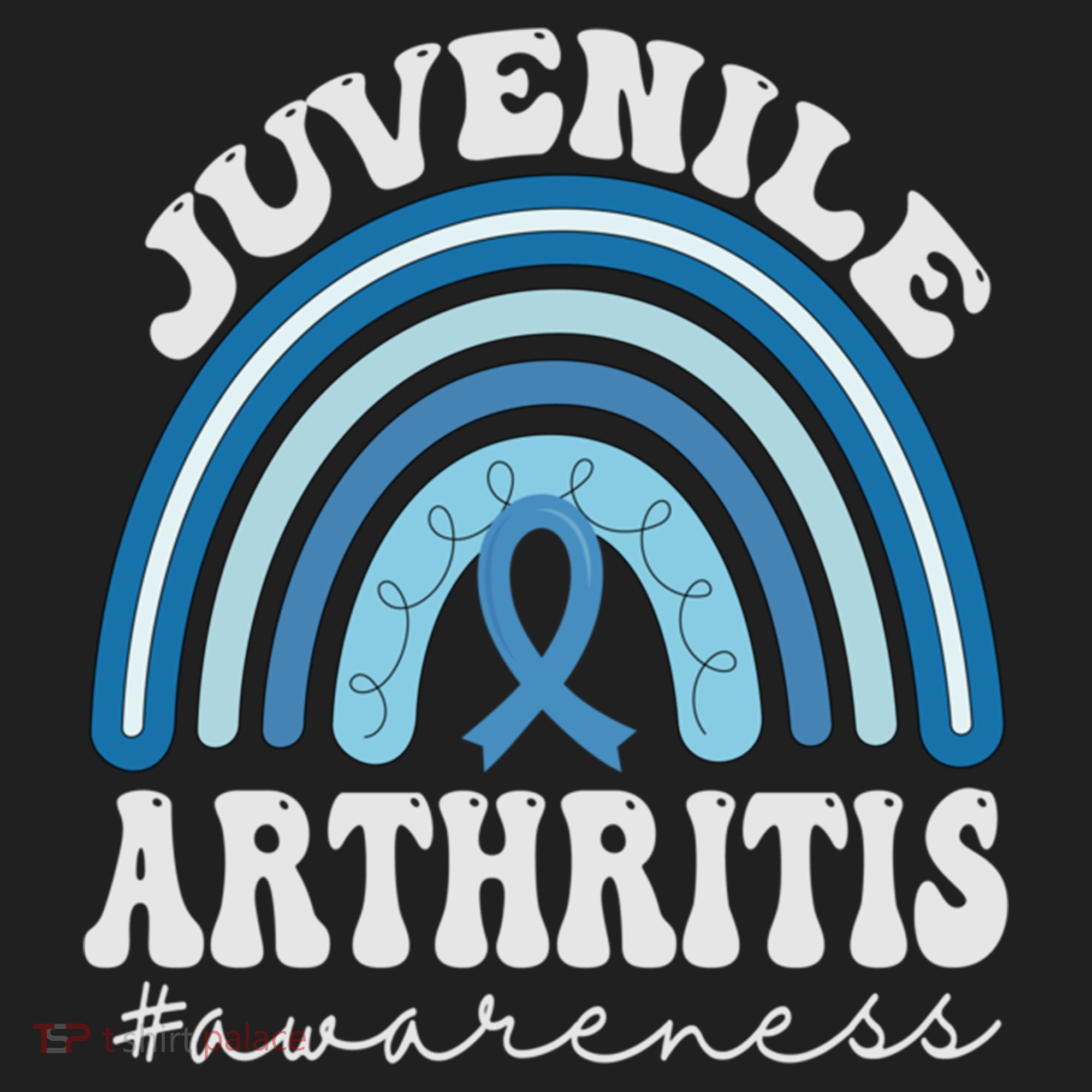 Juvenile Arthritis Awareness Month Blue Rainbow Ribbon Gift Beanie