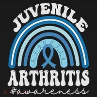 Juvenile Arthritis Awareness Month Blue Rainbow Ribbon Gift Women's Hoodie thumb 2
