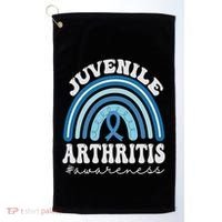 Juvenile Arthritis Awareness Month Blue Rainbow Ribbon Gift Golf Towel thumb 0
