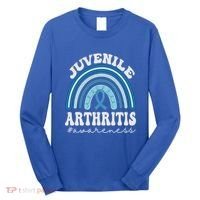Juvenile Arthritis Awareness Month Blue Rainbow Ribbon Gift Long Sleeve Shirt thumb 0