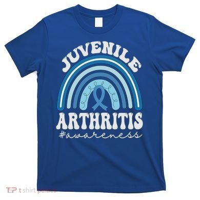 Juvenile Arthritis Awareness Month Blue Rainbow Ribbon Gift T-Shirt