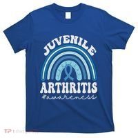 Juvenile Arthritis Awareness Month Blue Rainbow Ribbon Gift T-Shirt thumb 0