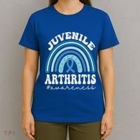 Juvenile Arthritis Awareness Month Blue Rainbow Ribbon Gift T-Shirt thumb 4
