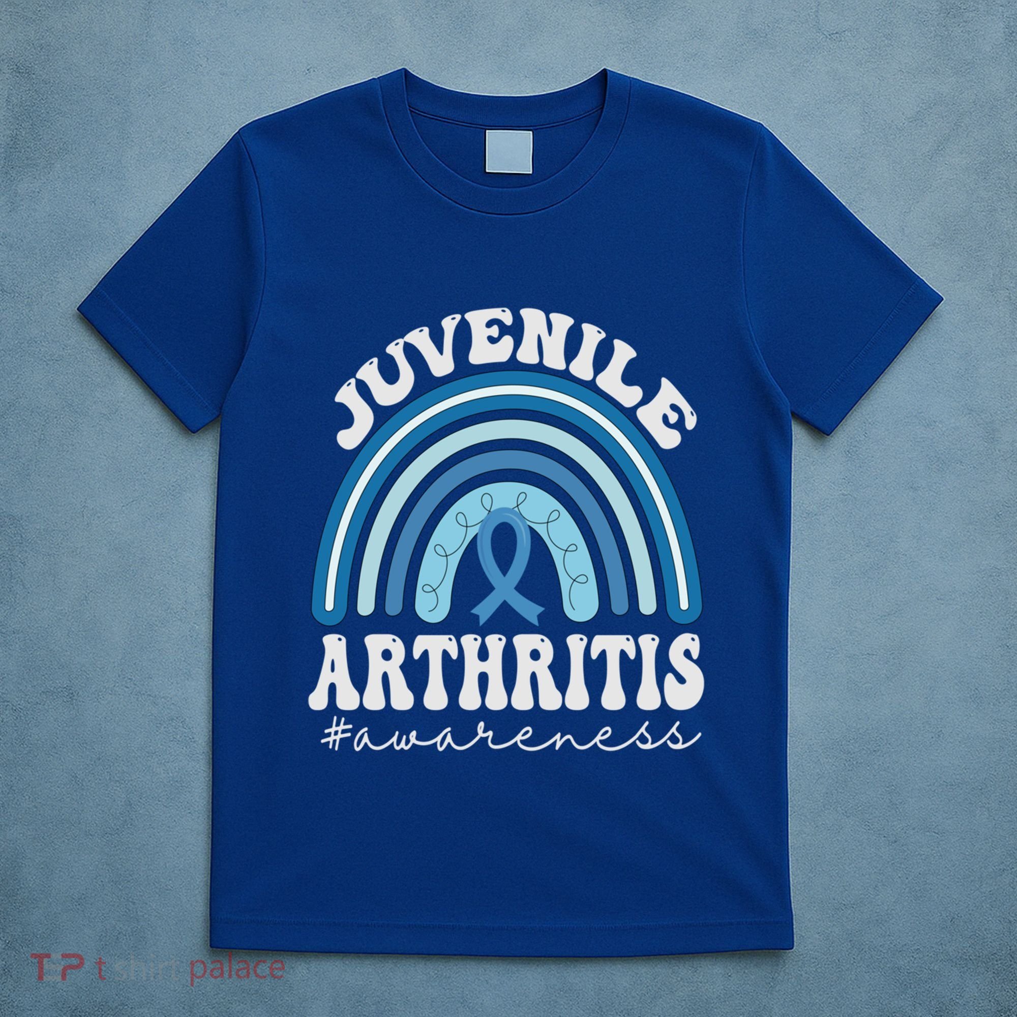 Juvenile Arthritis Awareness Month Blue Rainbow Ribbon Gift T-Shirt
