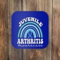 Juvenile Arthritis Awareness Month Blue Rainbow Ribbon Gift Coaster thumb 0