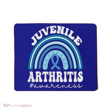 Juvenile Arthritis Awareness Month Blue Rainbow Ribbon Gift Mousepad