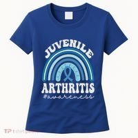 Juvenile Arthritis Awareness Month Blue Rainbow Ribbon Gift Women's T-Shirt thumb 0