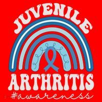Juvenile Arthritis Awareness Month Blue Rainbow Ribbon Gift Santa Hat thumb 1