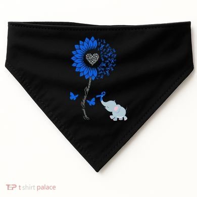 Juvenile Arthritis Awareness Sunflower Elephant Butterfly Gift USA-Made Doggie Bandana