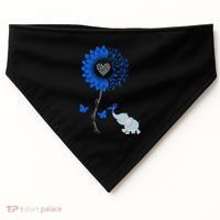 Juvenile Arthritis Awareness Sunflower Elephant Butterfly Gift USA-Made Doggie Bandana thumb 0