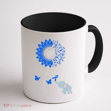 Juvenile Arthritis Awareness Sunflower Elephant Butterfly Gift Coffee Mug back