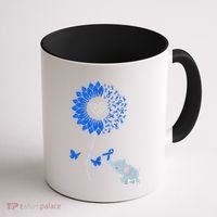 Juvenile Arthritis Awareness Sunflower Elephant Butterfly Gift Coffee Mug thumb 1