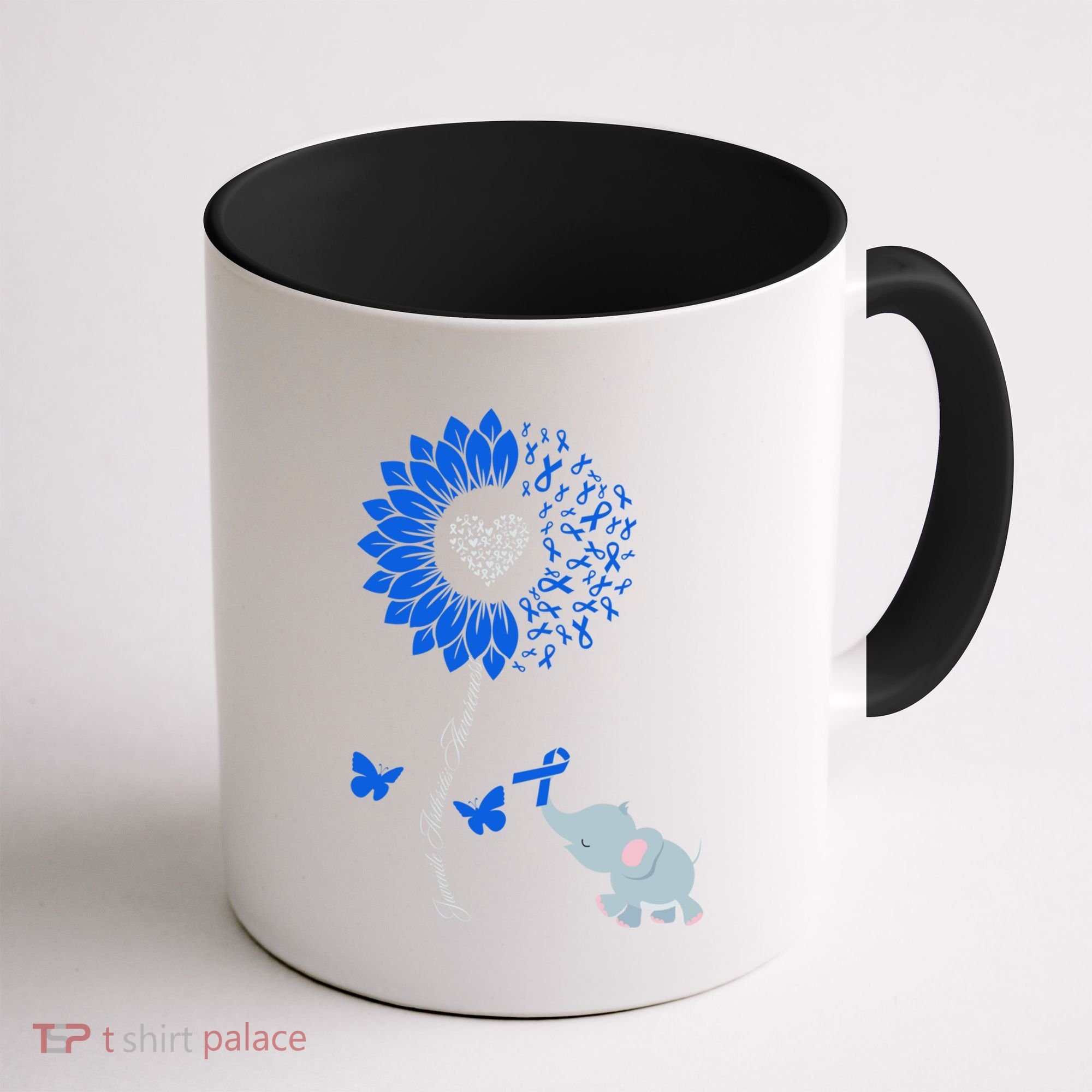 Juvenile Arthritis Awareness Sunflower Elephant Butterfly Gift Coffee Mug