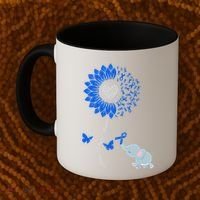 Juvenile Arthritis Awareness Sunflower Elephant Butterfly Gift Coffee Mug thumb 2